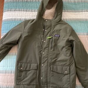 Water resistant fleece lined coat.